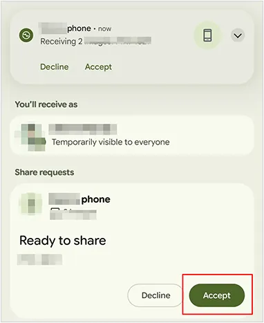 Akzeptieren Sie die Musikdateien auf Android