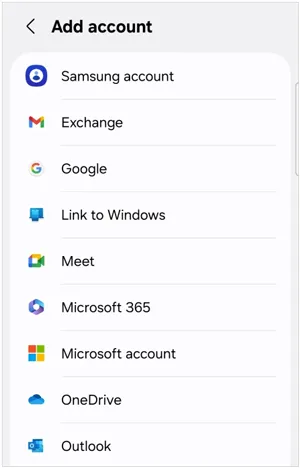 synchroniser les contacts Outlook sur Android avec l'application Paramètres
