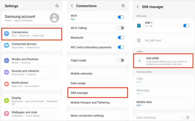 给安卓手机添加eSIM卡