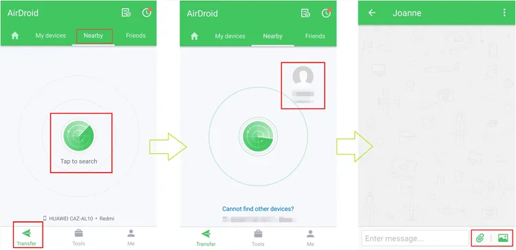 使用 AirDroid Nearline 功能，即可将文件从 iPhone 共享到 Android 设备。