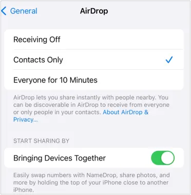 set up airdrop on iphone