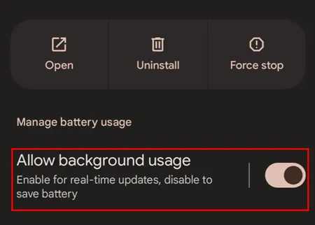 Desactivar el ahorro de batería para Google Fotos