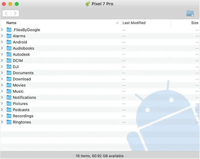 application de transfert de fichiers Android sur Mac