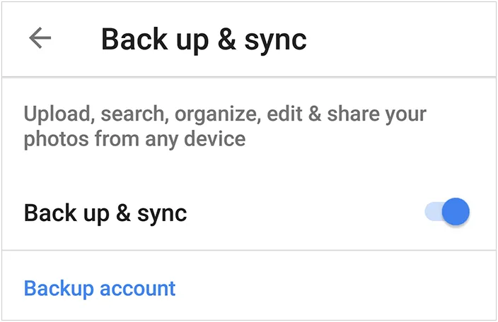 sync android photos to google photos
