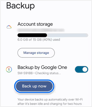 back up data to google drive