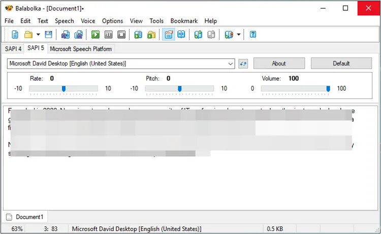Talkit, alternativa para la conversión de texto a voz: Balabolka