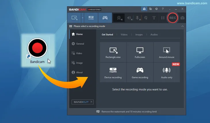 software de grabación de pantalla bandicam