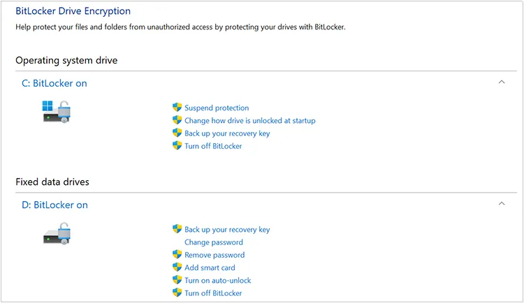 Schalten Sie BitLocker ein