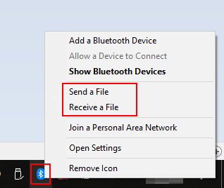 transfer files from mobile to laptop with bluetooth