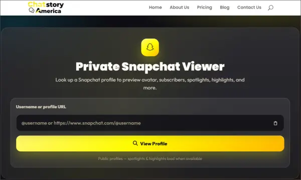 Visionneuse de profils Snapchat - Chatstory America