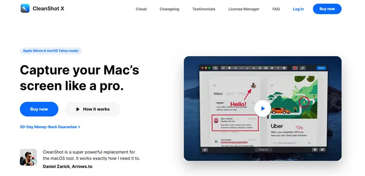 Grabador de pantalla confiable - CleanShot X
