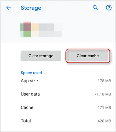 borrar la caché de la aplicación en el teléfono Android