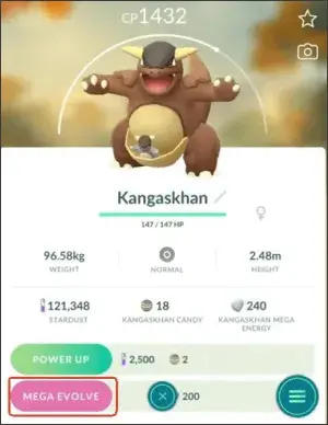 how to get mega kangaskhan in kangaskhan pokemon go
