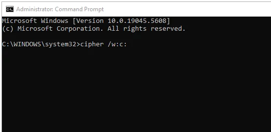 use cipher command to wipe deleted data from hard drive