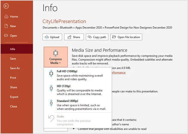 Изменение размера видео с помощью PowerPoint