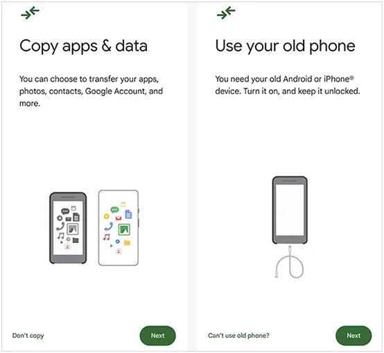 在设置过程中将数据从 iPhone 传输到 Android