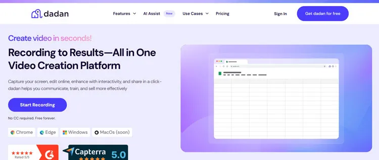 Grabador de pantalla Dadan para Mac