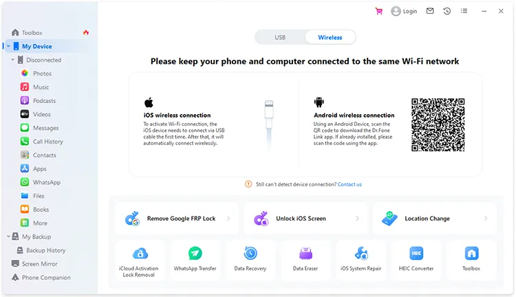 connect mobile device to pc wirelessly