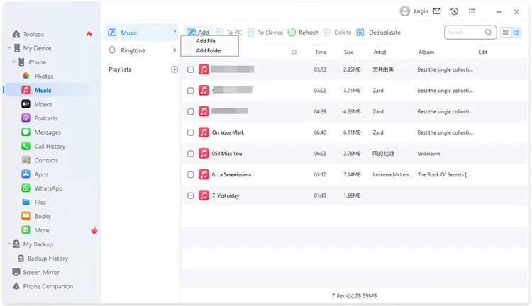 use data manager to transfer music to iphone instead of itunes