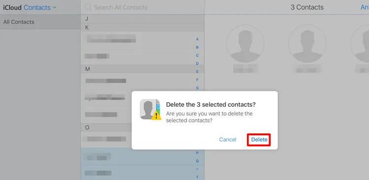 supprimer plusieurs contacts sur iCloud