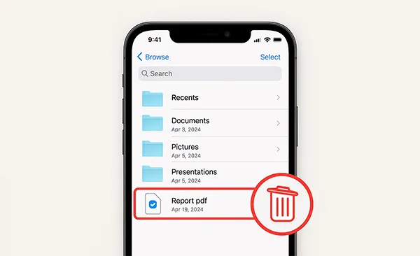 how to delete files on iphone or ipad
