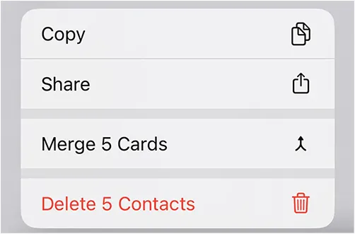 delete multiple contacts on iphone