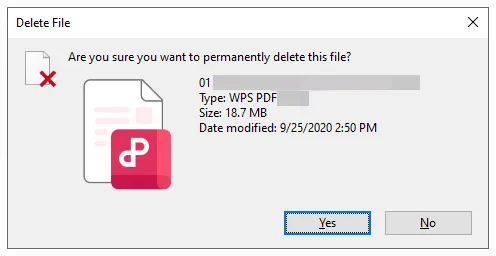 Ignorar a lixeira para excluir permanentemente arquivos PDF em um computador.