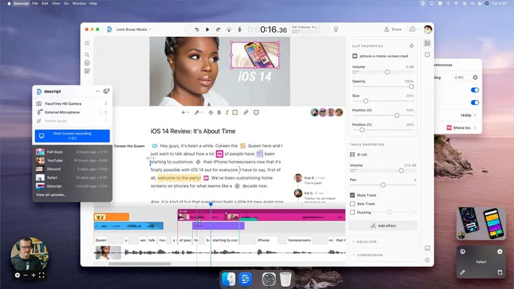 Descripción del programa de grabación de pantalla para Mac