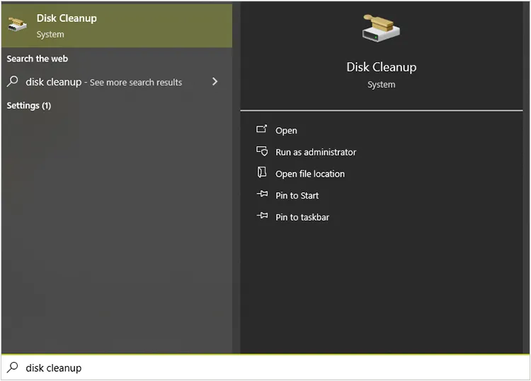 launch disk cleanup