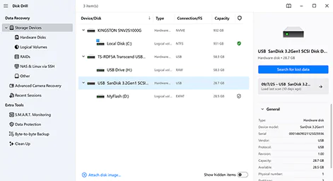 Melhor software de recuperação de disco rígido - Disk Drill