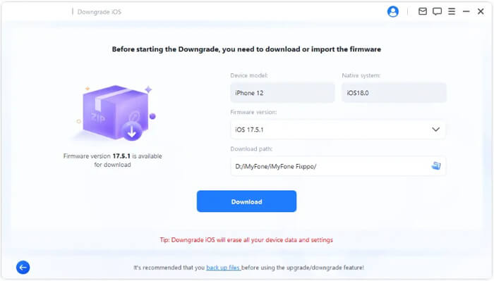 Baixe o pacote Fiemware.