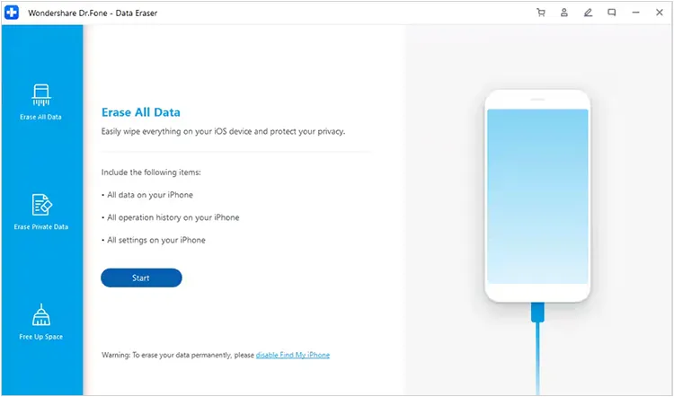 logiciel de nettoyage d'iPhone Dr Fone