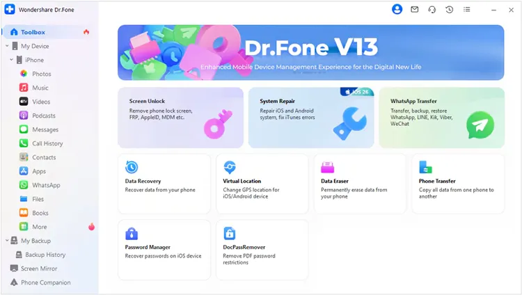 dr.fone effaceur de données pour Android