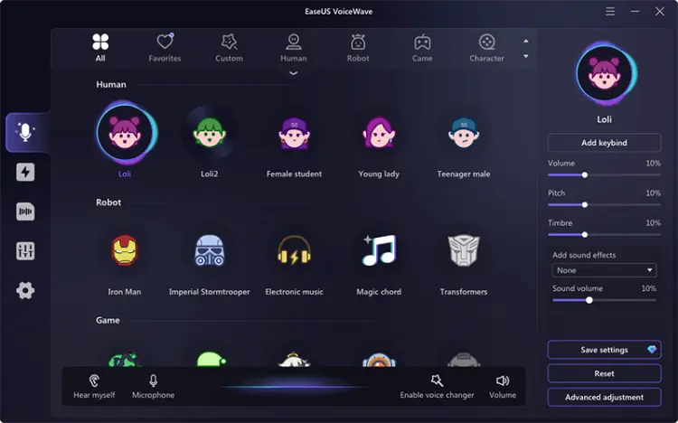 client de changement de voix en temps réel EaseUS Voicewave