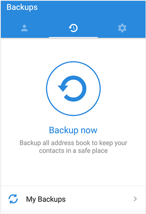 back up contacts with the easy backup app