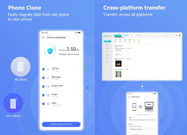 Vivo 電話間でデータを共有する