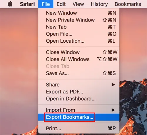 Lesezeichen aus Safari auf dem Mac exportieren