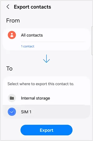 export contacts to sim for backup
