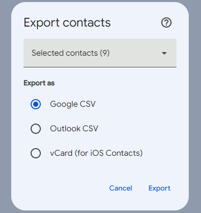 descargar y guardar contactos de Android a una computadora con contactos de Google