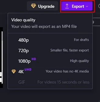 Выберите разрешение для сжатия видео.