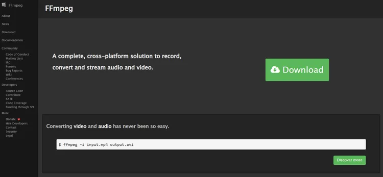 ffmpeg Bildschirmaufzeichnungsprogramm für PC