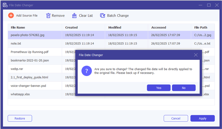 export files after changed