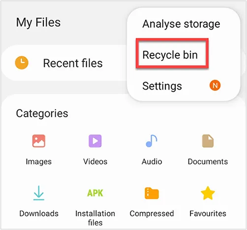 empty the recycle bin to delete your Android files
