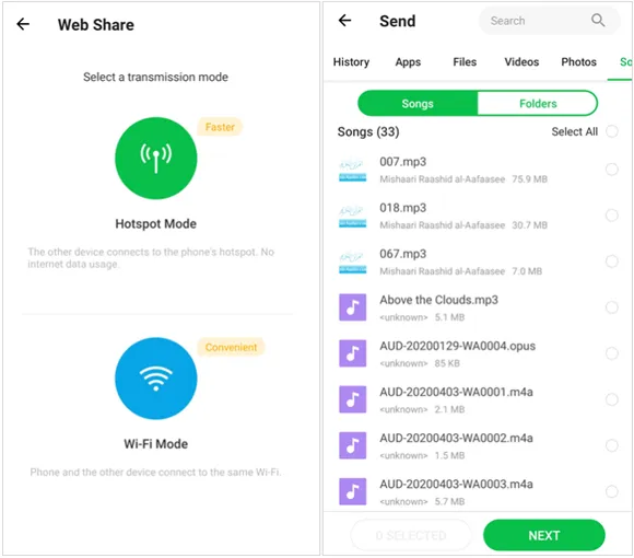 application inshare pour le partage de fichiers