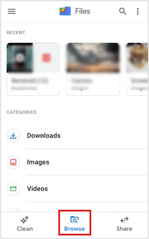 move videos from phone to sd card with files by google