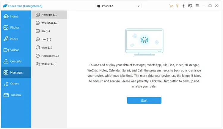 start to scan data