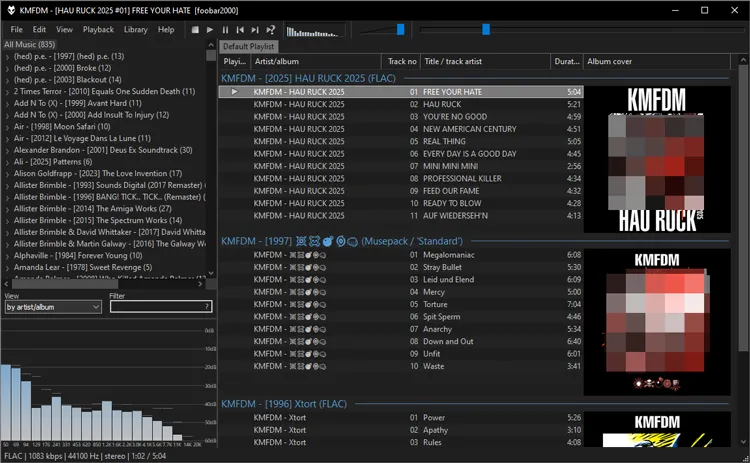 Aplicación alternativa a iTunes: foobar2000