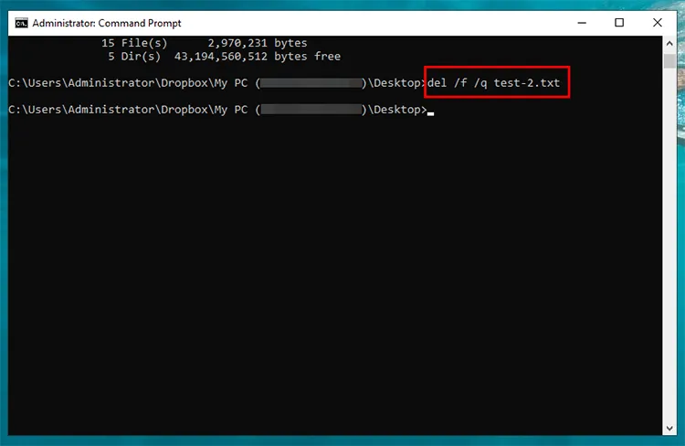 使用命令强制删除电脑上的文件