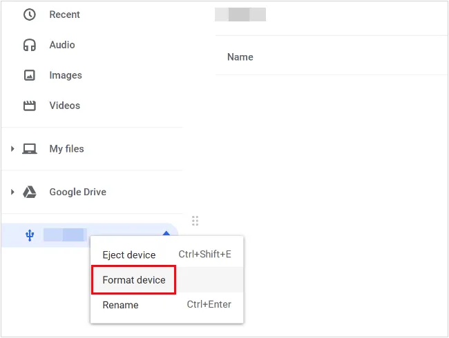 erase flash drive on chromebook