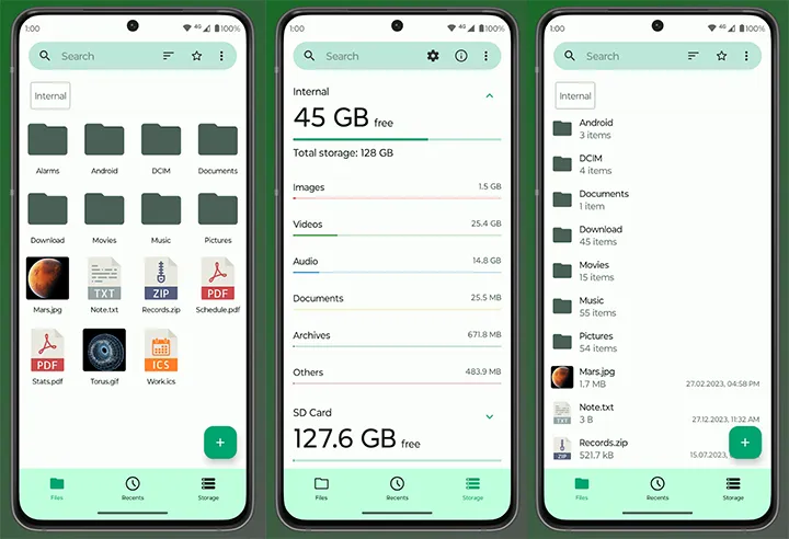 gestionnaire de fichiers Fossify pour Android